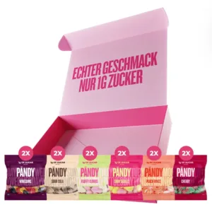 Pändy Swedish Candy Mix Box - 12 Beutel - 1g Zucker pro Beutel